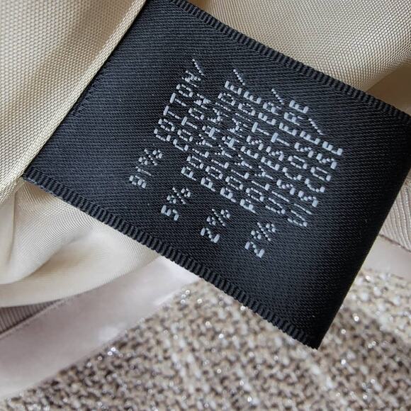 Lafayette 148 New York Metallic Neutral Tweed A-line Skirt - Size 14 - Picture 4 of 4